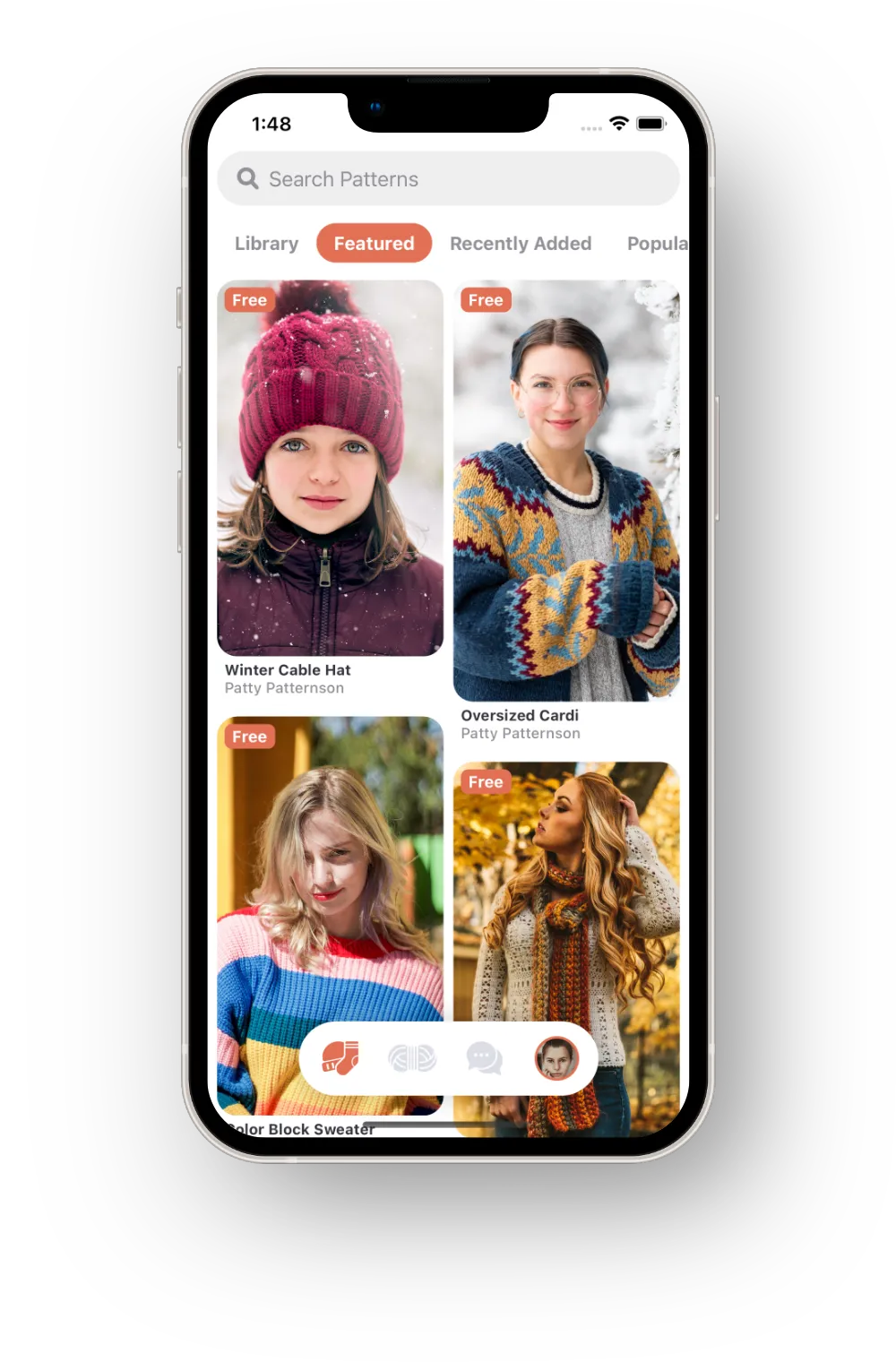kntd:discover app interface showing pattern browsing and project management